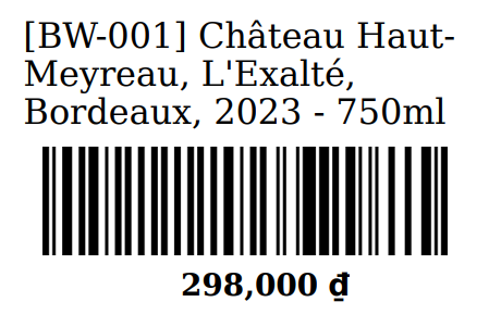 Simple Label: Code, Name, Barcode & Price